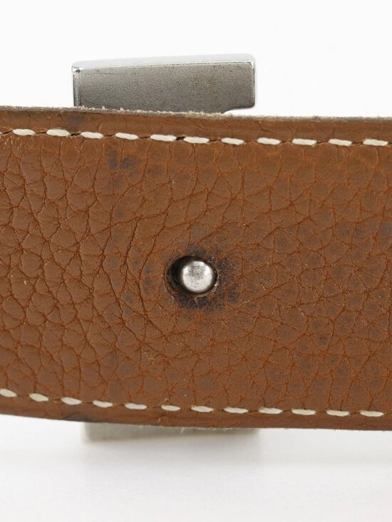 HERMES H belt 85 belt reversible Black / Brown Calfskin unisex main image 12